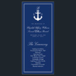 Dark Blue Nautical Wedding Program Rack Cards<br><div class="desc">Customise this beautiful stylish elegant monogram dark blue nautical Wedding Program Rack Card. Modern crisp design with white text and anchor image. All the elements are flexible and can be moved around,  resized or removed. All the other matching design products and be found in this collection:</div>