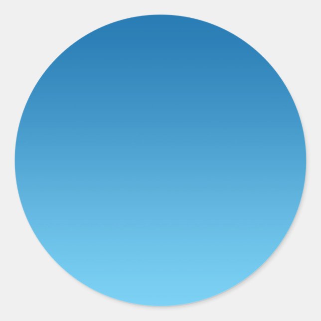 Dark Blue Ombre Classic Round Sticker (Front)
