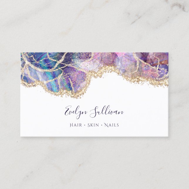 dark blue opal business card (Front)