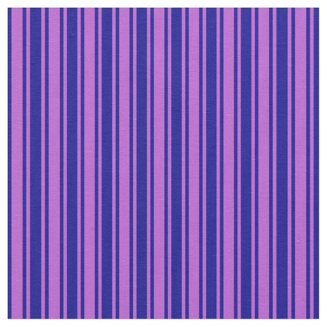Dark Blue & Orchid Lined Pattern Fabric (Close Up)