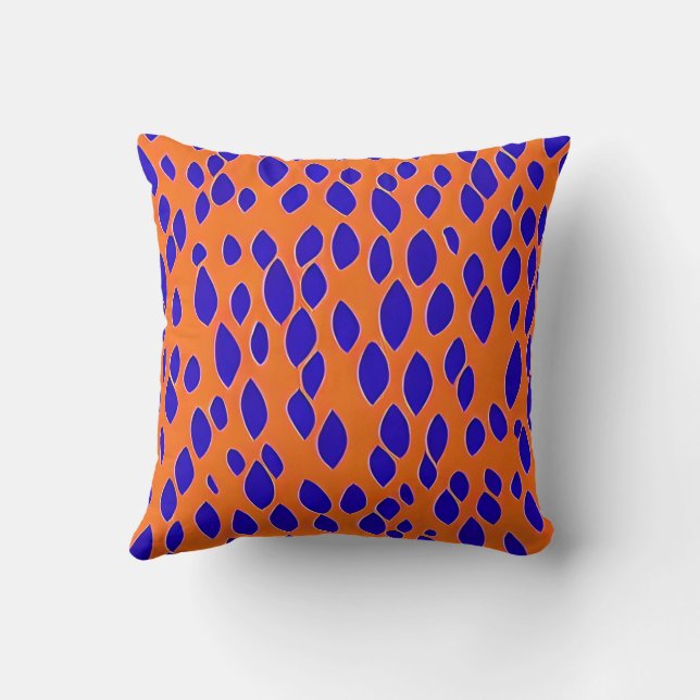 Dark blue patches on orange. cushion (Back)