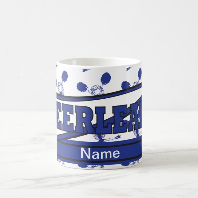 Dark Blue Personalise Cheerleader Coffee Mug (Center)