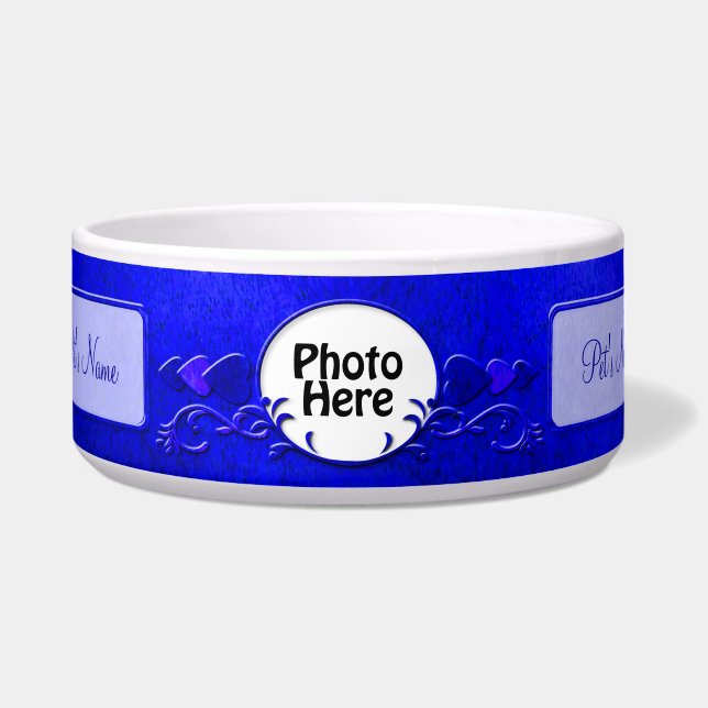 Dark Blue Photo and Name Earthen Fancy Pottery (Front)