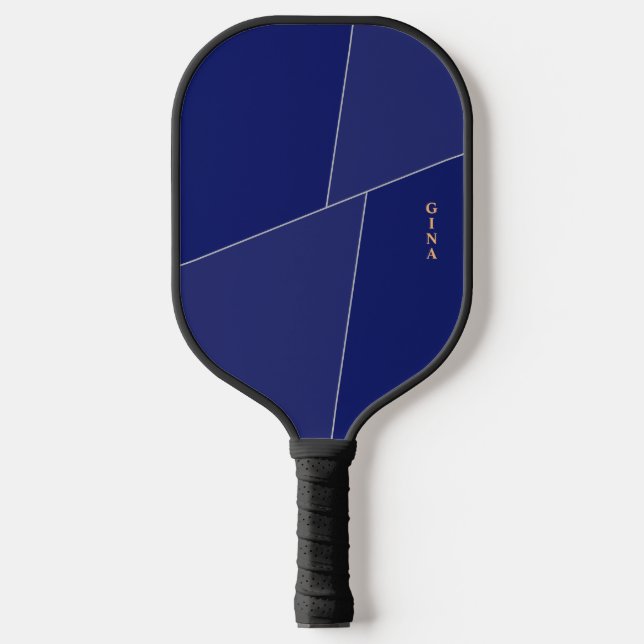 Dark Blue Pickleball Paddle Personalised with Name (Front)