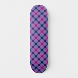 Dark Blue & Pink Chequered Dot Pattern Skateboard
