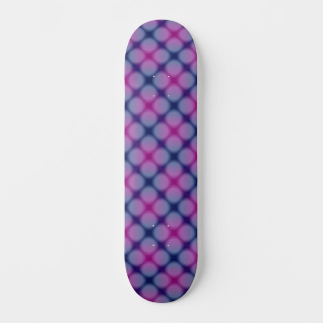 Dark Blue & Pink Chequered Dot Pattern Skateboard (Front)