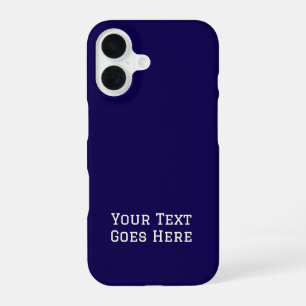 Dark Blue Plain Elegant Minimalist Calligraphy iPhone 16 Case