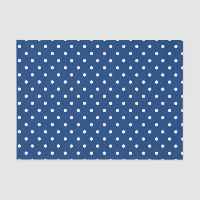 Dark Blue Polka Dot Baby Boy Gift Tissue Paper (Front)