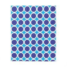 Dark blue Polka Dots with White Borders on blue