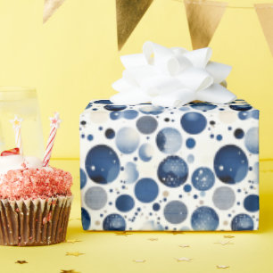 Dark Blue Polka Dots Wrapping Paper