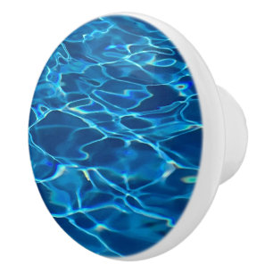Dark Blue Pool Water  Ceramic Knob