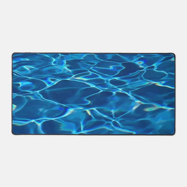 Dark Blue Pool Water  Desk Mat (Front)