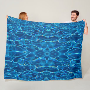 Dark Blue Pool Water Fleece Blanket