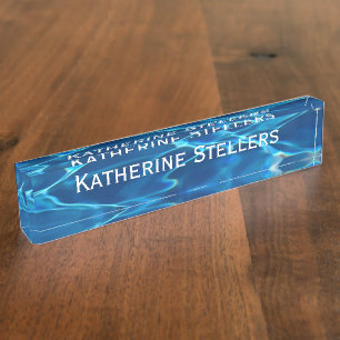 Dark Blue Pool Water  Nameplate