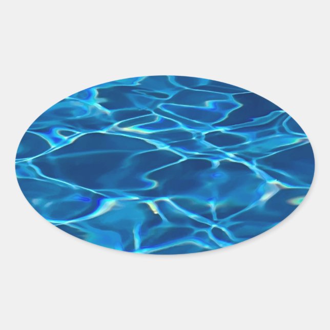 Dark Blue Pool Water  Oval Sticker (Front)