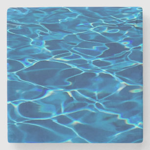 Dark Blue Pool Water Stone Coaster