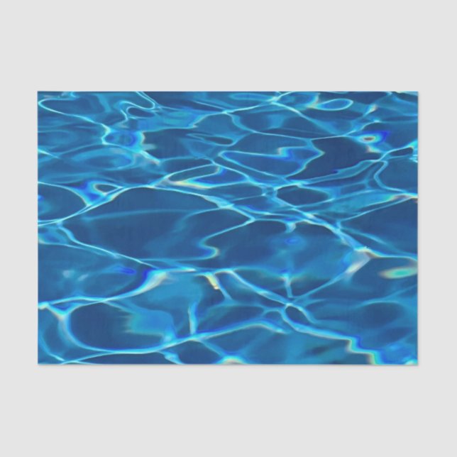 Dark Blue Pool Water  Tissue Paper (Front)