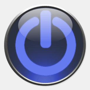 Dark Blue Power Button Sticker
