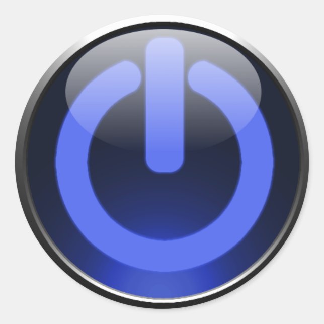 Dark Blue Power Button Sticker (Front)