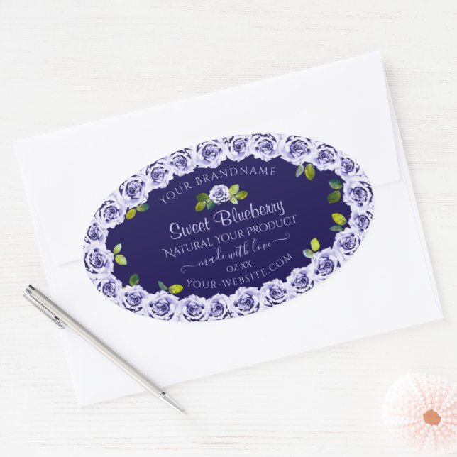 Dark Blue Product Packaging Labels Cool Rose Frame (Envelope)
