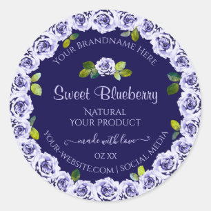 Dark Blue Product Packaging Labels Cool Rose Frame