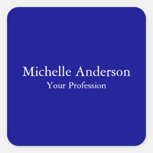 Dark Blue Professional Minimalist Modern Plain Square Sticker