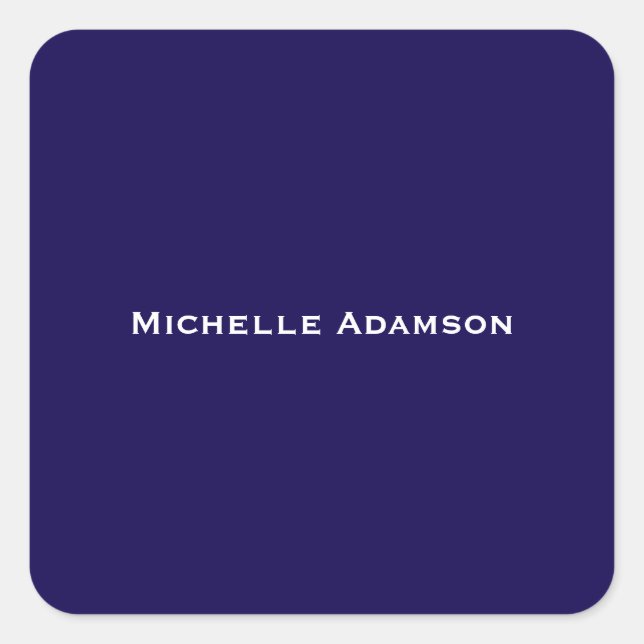 Dark Blue Professional Plain Modern Square Sticker (Front)
