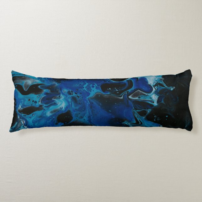 Dark blue psychedelic liquid body cushion (Front)