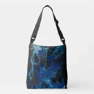 Dark blue psychedelic liquid crossbody bag