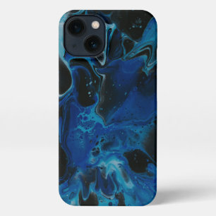 Dark blue psychedelic liquid iPhone 13 case