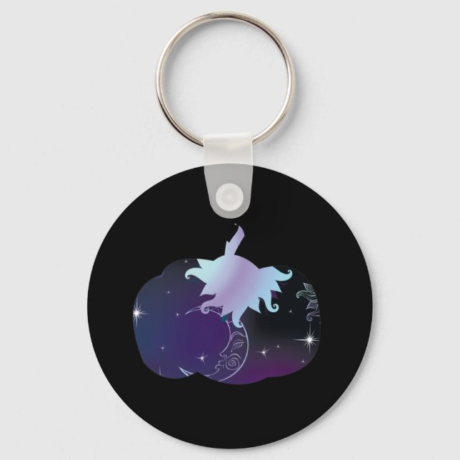 Dark Blue Pumpkin Key Ring (Front)