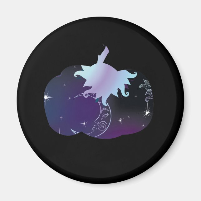 Dark Blue Pumpkin Magnet (Front)
