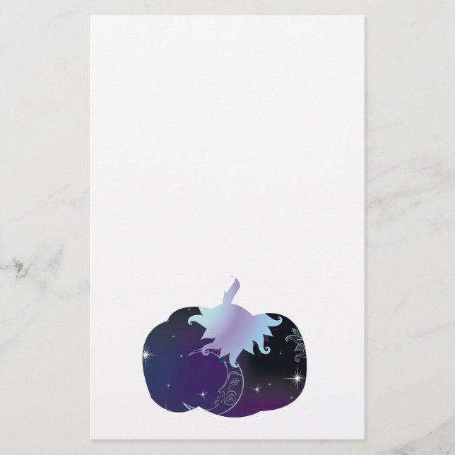 Dark Blue Pumpkin Stationery (Front)