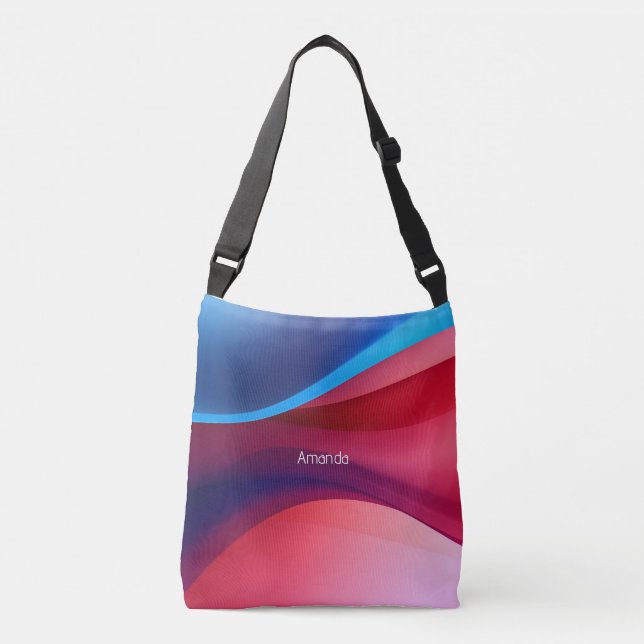 Dark blue purple abstract  school crossbody bag (Front)
