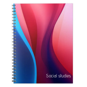 Dark blue purple abstract  school subjects notebook