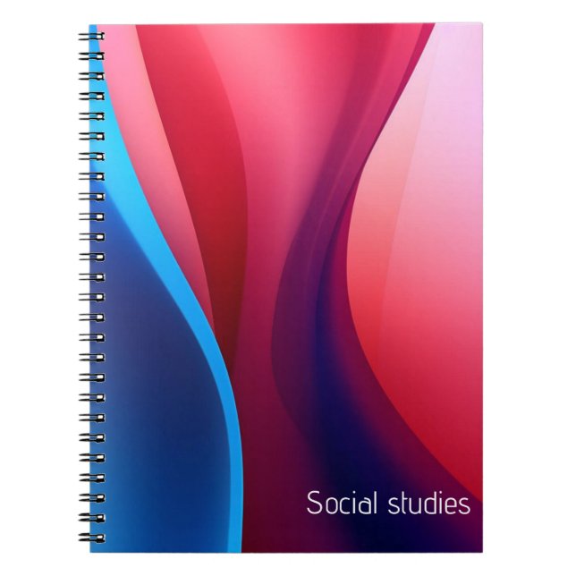 Dark blue purple abstract  school subjects notebook (Front)