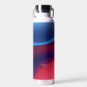Dark blue purple abstract  school  water bottle