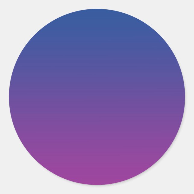 Dark Blue & Purple Ombre Classic Round Sticker (Front)