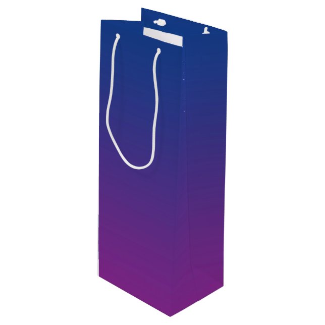 Dark Blue & Purple Ombre Wine Gift Bag (Front Angled)