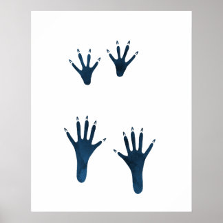 Dark Blue Rat Tracks Poster