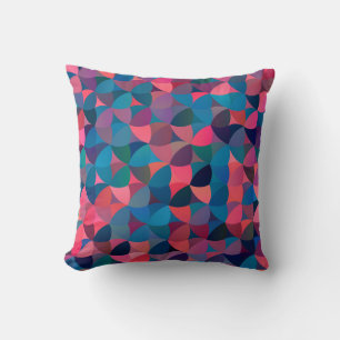 Dark Blue Red: Vintage Geometric Cushion