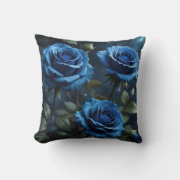 Dark Blue Roses  Cushion