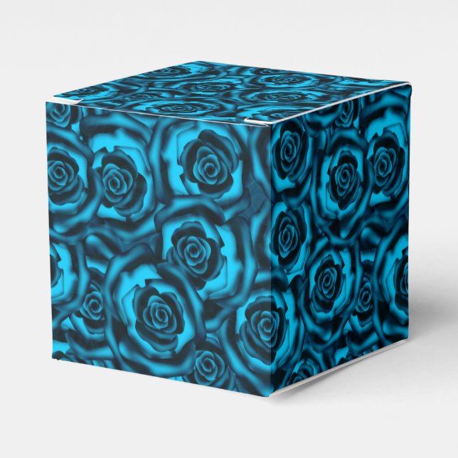 Dark blue roses favour box (Front Side)