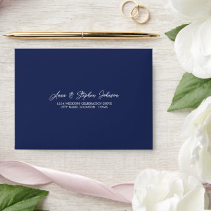 Dark Blue RSVP Return Envelope