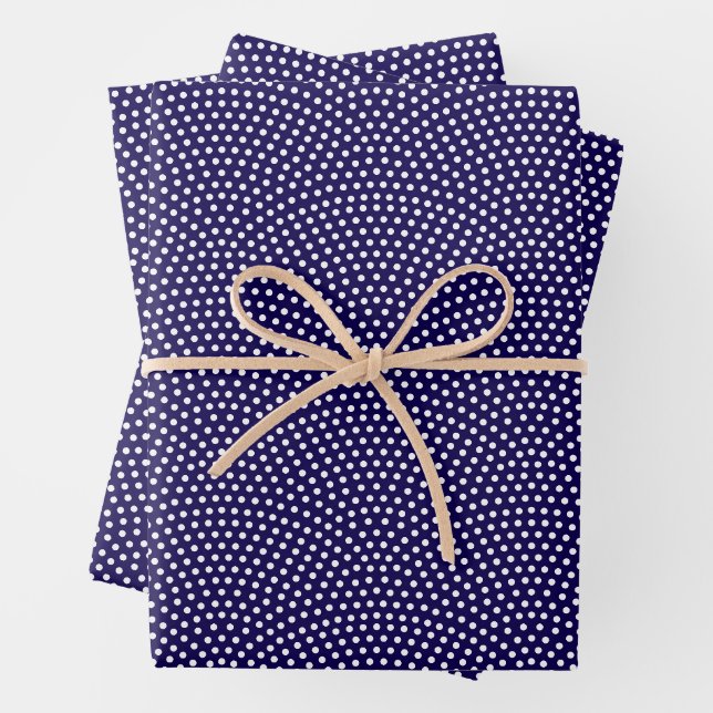 Dark Blue Same Komon (large scale) Wrapping Paper Sheet (In situ)