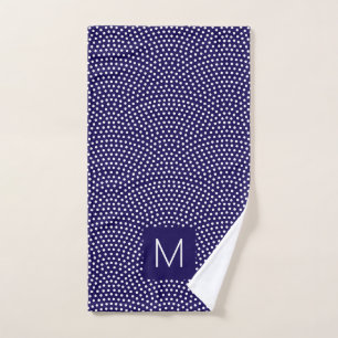 Dark Blue Same Komon Monogrammed Bath Towel Set