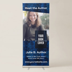 Dark Blue Sci-Fi Book Signing and Book Launch Retractable Banner