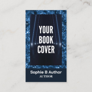 Dark Blue Sci Fi Promotional Author Book Cover Business Card