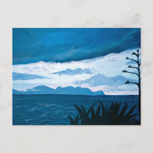 Dark blue sea after sunset   Mediterranean, Italy Postcard