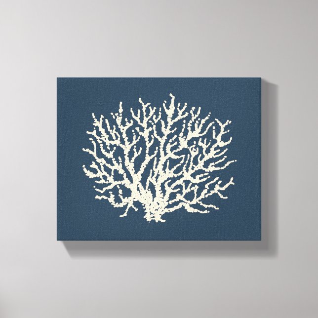 Dark Blue Sea Coral Wall Art (Front)